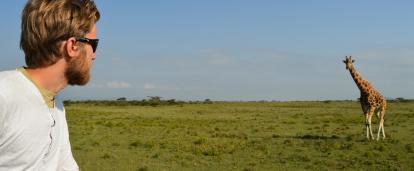 Projects Abroad volunteer gathers data on Giraffes in Kenya