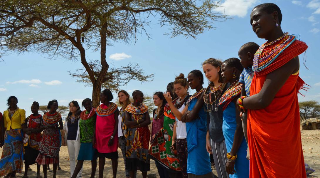 Projects Abroad volunteers getting to know the Samburu people in Kenya as part of their cultural immersion