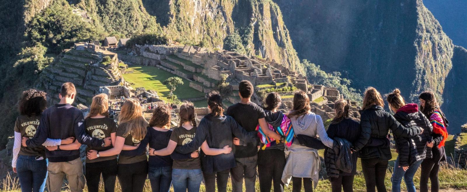 Volunteers at Machu Picchu