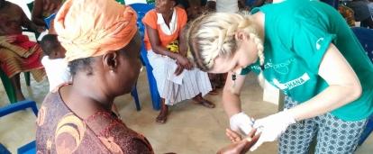 Intern from Projects Abroad enhancing her work experience skills whilst on her public health internship in Ghana.