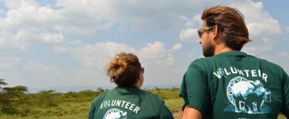 Teenagers conduct a wildlife census as part of their conservation volunteer work in Kenya