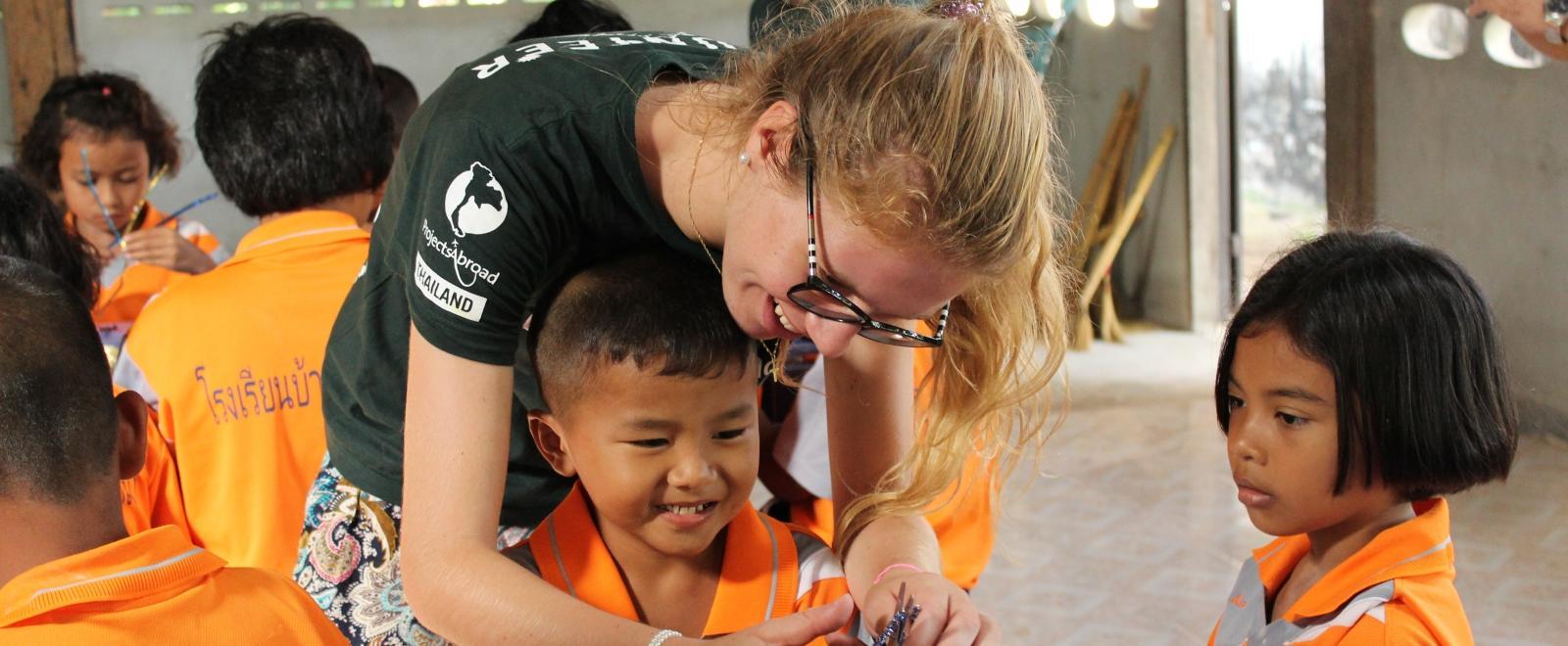A Projects Abroad volunteer who works with children enjoys her volunteer placements abroad.