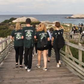 Projects Abroad volunteers exploring the seaside in Cape Town, South Africa.