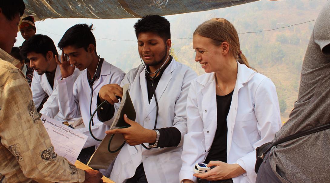 Medicine interns running medical checks on local communities in Nepal